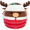 Squishmallows Original 7.5-Inch Maurice the Brown Moose with Puffer Jacket Holiday Plush Soft Toy