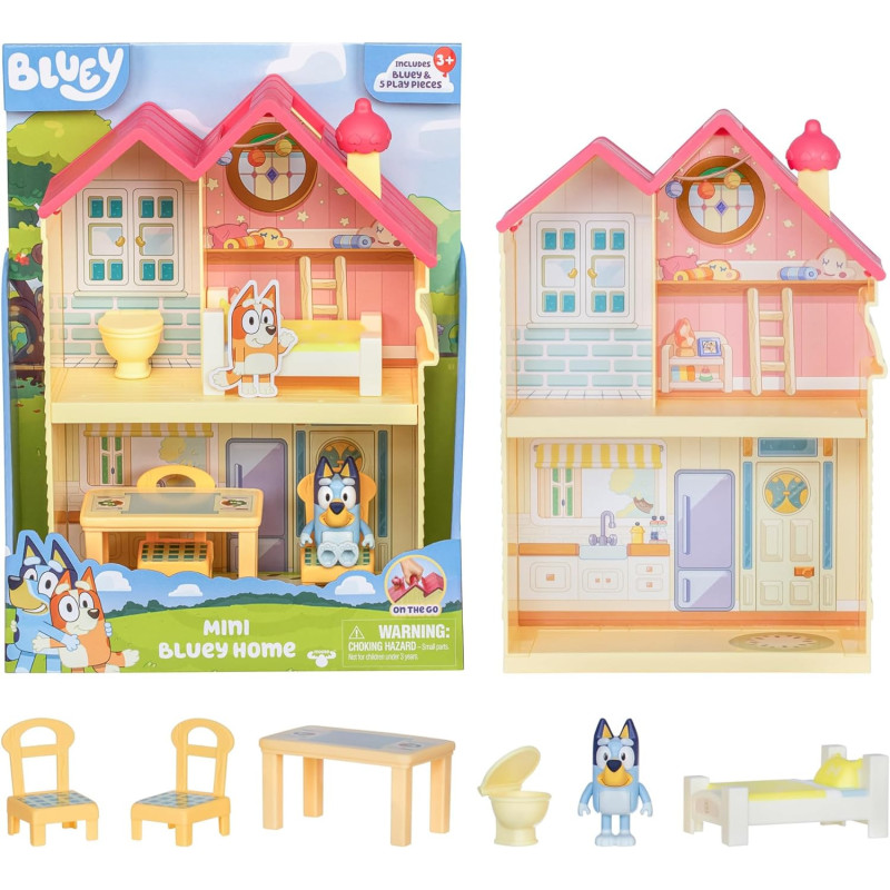 Bluey Mini Home Playset Compact House Playset With Carry Handle
