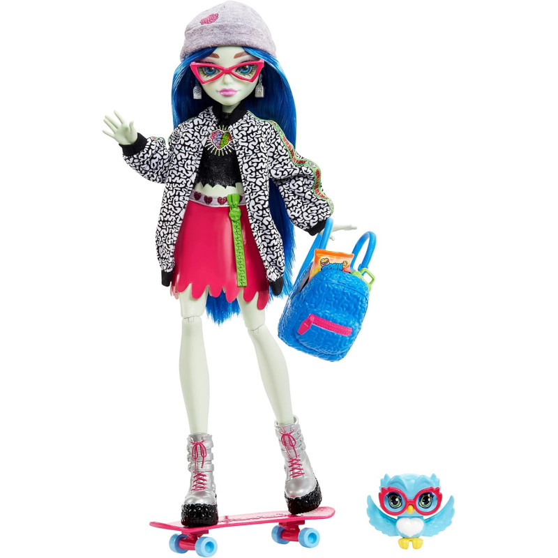 Monster High Doll Ghoulia Yelps with Sir Hoots-A-Lot Posable Fashion Doll