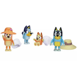 Bluey Holiday Figure 4 Pack Family Trip