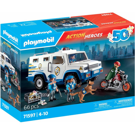 Playmobil 71597 Action Heroes 50: Police Money Transporter