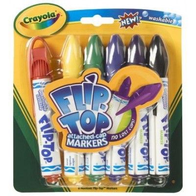 Crayola 6 Flip Top Markers Crayola 6 Flip Top Markers