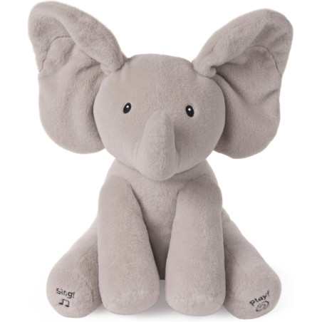 Official Baby GUND Flappy the Elephant, Interactive and Musical Cuddly Plush 12-Inch