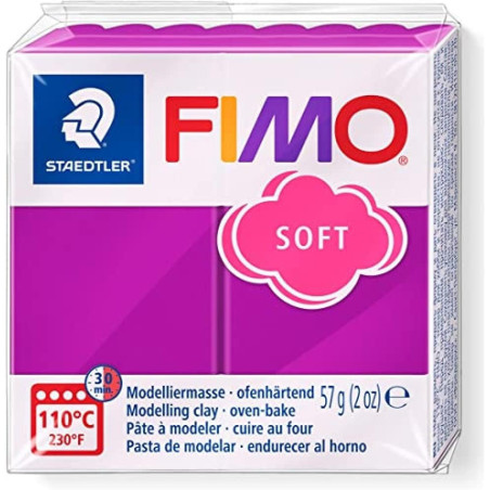 FIMO Soft Oven-Hardening Polymer Modelling Clay - Purple (1 x 57g Block)