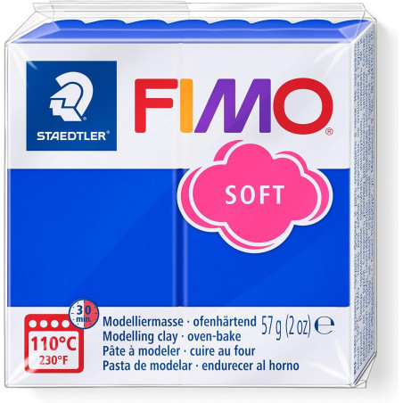FIMO Soft Oven-Hardening Polymer Modelling Clay - Brilliant Blue (1 x 57g Block)