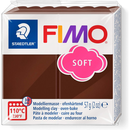 FIMO Soft Oven-Hardening Polymer Modelling Clay - Chocolate/Brown (1 x 57g Block)