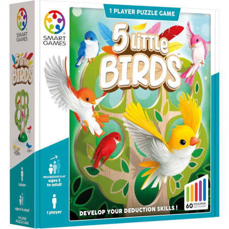 Smart Games 5 Little Birds, Puzzle Game with 60 Challenges