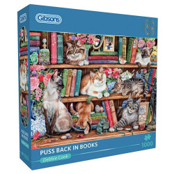 Gibsons Puss Back in Books 1000 Piece Jigsaw Puzzle