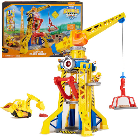 Rubble and Crew, Bark Yard Crane Tower Playset with Rubble Action Figure