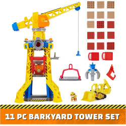 Rubble and Crew, Bark Yard Crane Tower Playset with Rubble Action Figure
