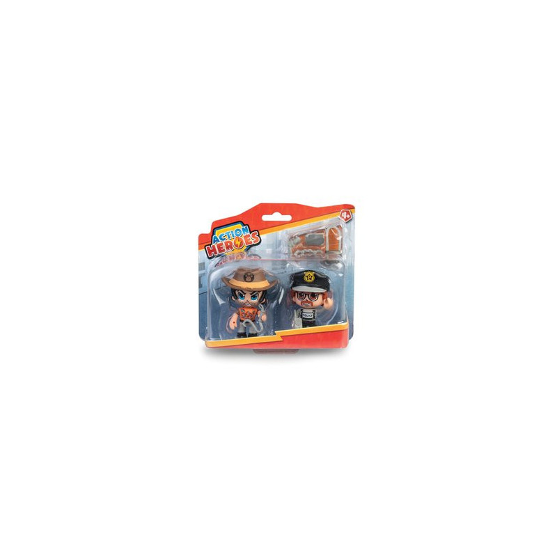 Action Heroes Twin Figure Set - Police & Adventurer