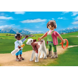 PLAYMOBIL DuoPack Farmer with Calf  71803