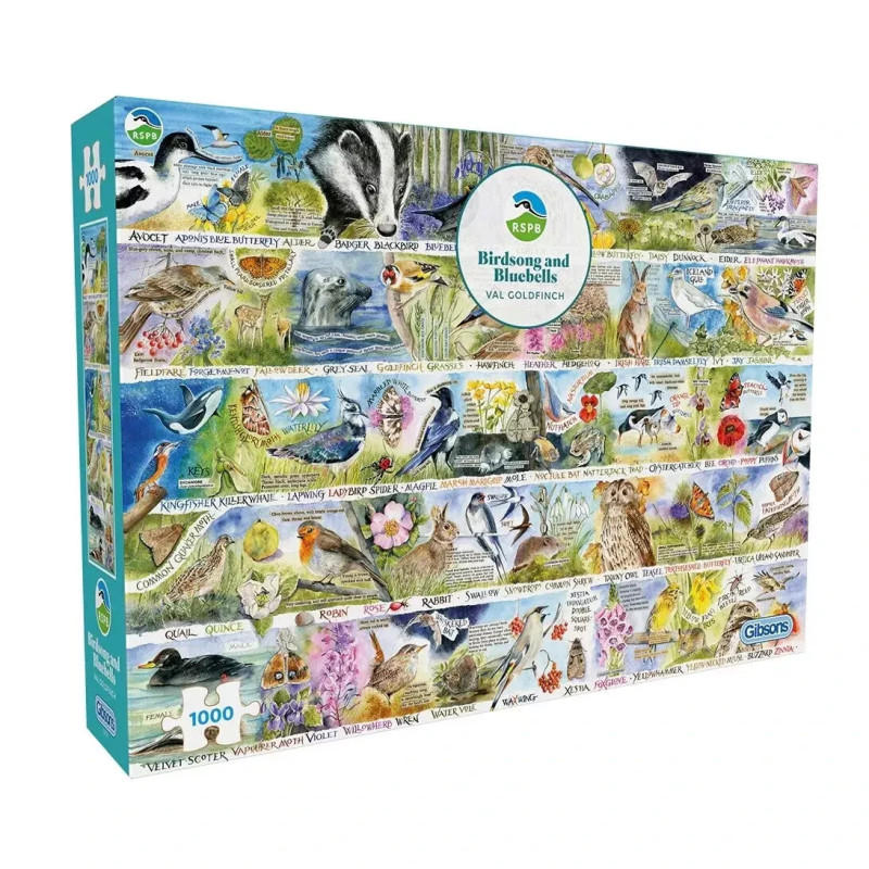 Gibsons RSPB: Birdsong & Bluebells 1000 Piece Jigsaw Puzzle G7151 Gibsons RSPB: Birdsong & Bluebells 1000 Piece Jigsaw Puzzle G7151