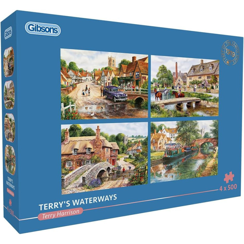 Gibsons Terry's Waterways 4 x 500 Piece Jigsaw Puzzle G5070