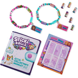Sticki Rolls Anna & Erin BFF Pack Wearable Sticker Friendship Bracelets, Collectable Toys