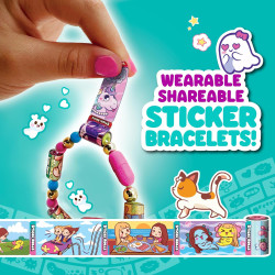 Sticki Rolls Anna & Erin BFF Pack Wearable Sticker Friendship Bracelets, Collectable Toys