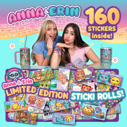 Sticki Rolls Anna & Erin BFF Pack Wearable Sticker Friendship Bracelets, Collectable Toys