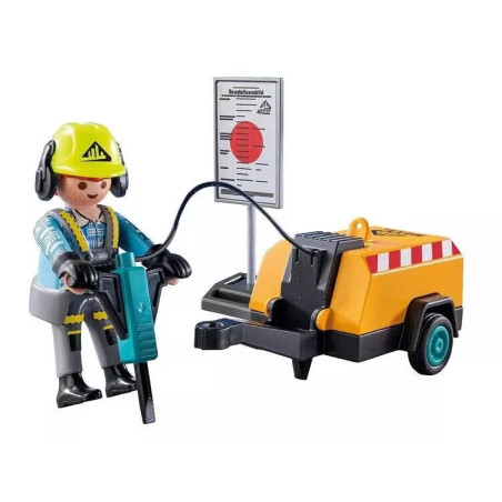 Playmobil Action Heroes Set 71752 Construction Worker with Compressor
