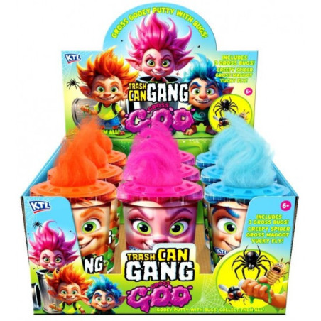 Slime Pots Trash Can Gang Gross Gooey Putty with Bugs Assortment