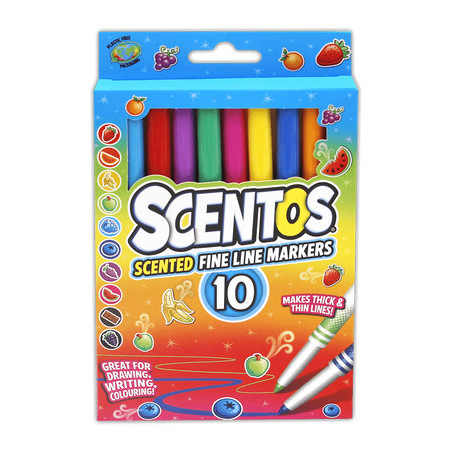 Scentos Scented 10 Fine Line Marker Pens