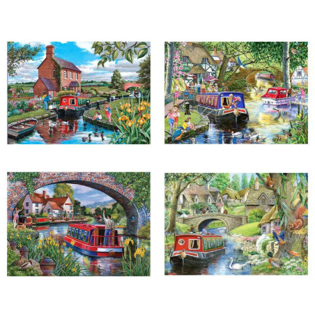The House of Puzzles - Cruising The Canals 4 x 500 Piece Jigsaw Puzzle