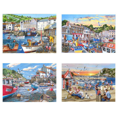 The House of Puzzles - Days At The Dock 4 x 500 Piece Jigsaw Puzzle
