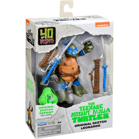 Teenage Mutant Ninja Turtles 40th Anniversary Original Sketch 4 Inch Action Figure - Leonardo