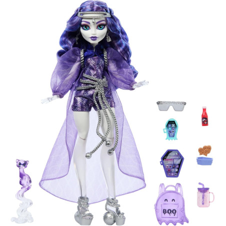 Monster High  Spectra Vondergeist Posable Fashion Doll, Pet Ferret 'Rhuen'