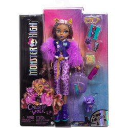 Monster High Clawdeen Wolf Poseable Fashion Doll with Pet Dog Crescent and Accessories