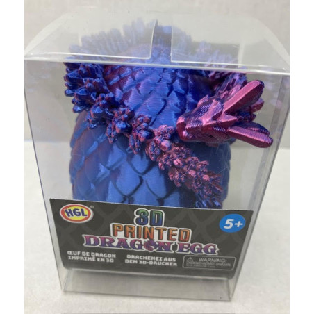 HGL 3D Printed Dragon Egg in Dual Colour Blue/Purple