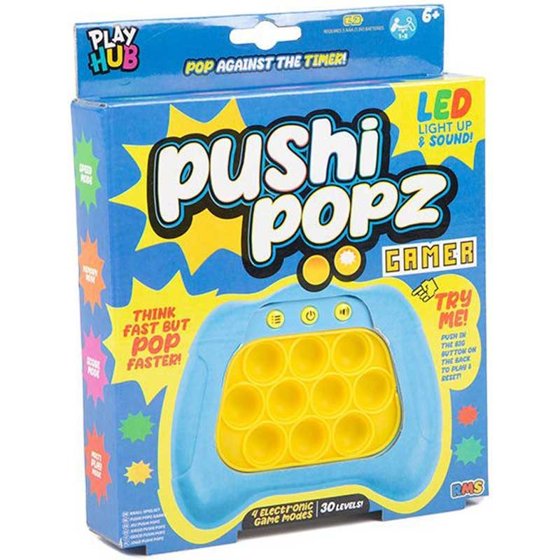 Pushi Popz Gamer Electronic Fidget Game Blue Pushi Popz Gamer Electronic Fidget Game Blue