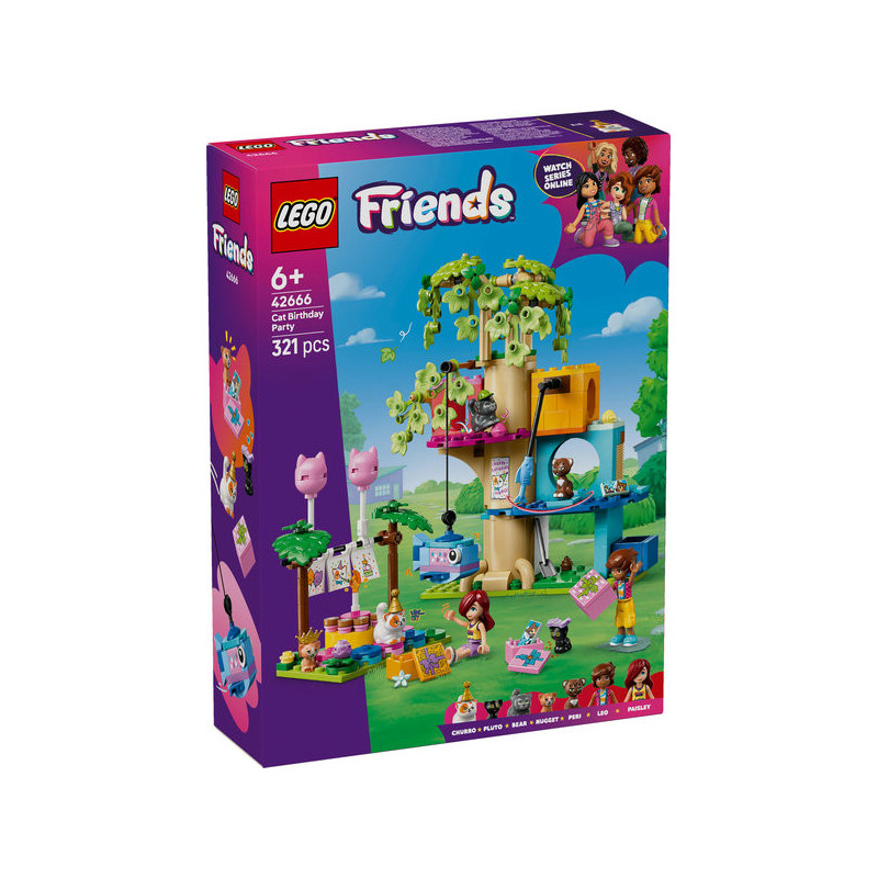 LEGO® Friends Cat Birthday Party & Tree House Building Kit Toy 42666 LEGO® Friends Cat Birthday Party & Tree House Building Kit Toy 42666