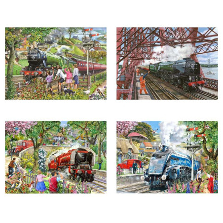 The House of Puzzles -Steaming Along - 4 x 500 Piece Jigsaw Puzzle