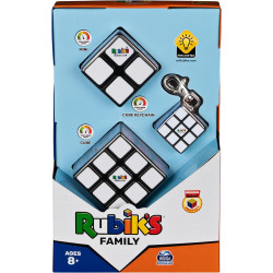 Rubik’s Cube Family Pack, Original 3x3, 2x2 and 3x3 Keyring, Complete Pack of 3