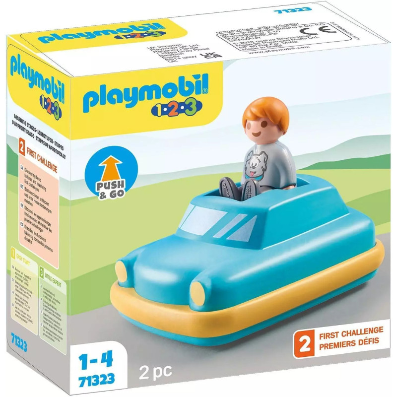 Playmobil 1.2.3 Kid's Car Transport Push & Go Toy 71323