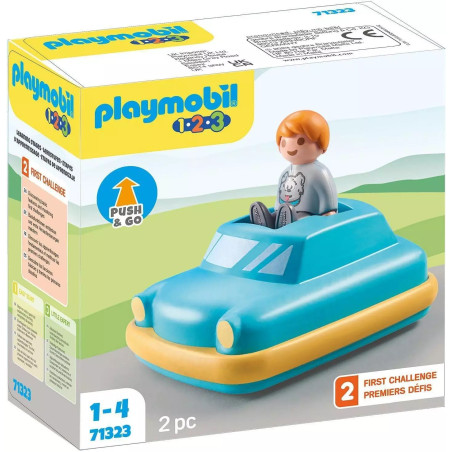 Playmobil 1.2.3 Kid's Car Transport Push & Go Toy 71323