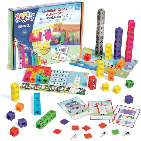 Learning Resources MathLink Cubes Numberblocks 1-10 Activity Set