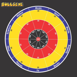 Bullseye Board Game, Classic TV Show Quiz with Magnetic Darts