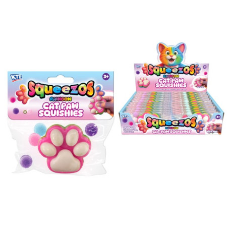 Squeezos Rainbow Cat Paw Squishy Toy