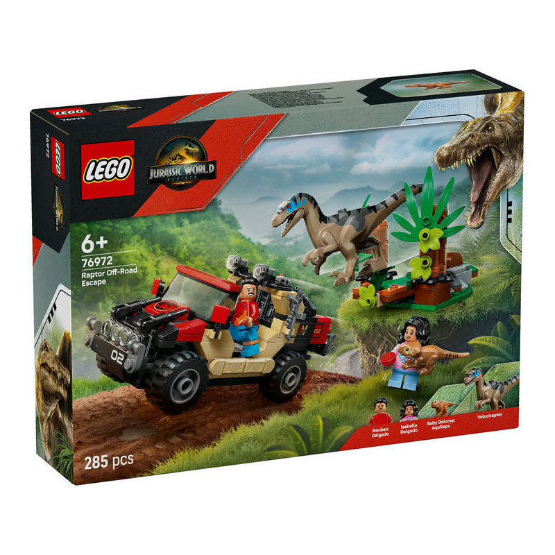 LEGO Jurassic World Raptor Off-Road Escape Dino Toy 76972