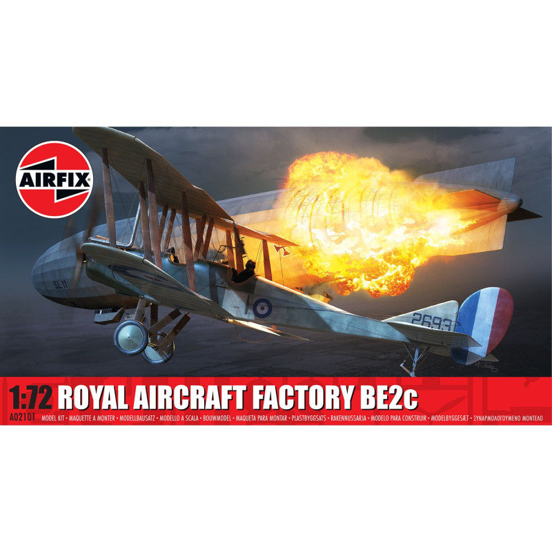 Airfix A02101 Royal Aircraft Factory BE2c Model Aircraft Kit 1:72 Scale