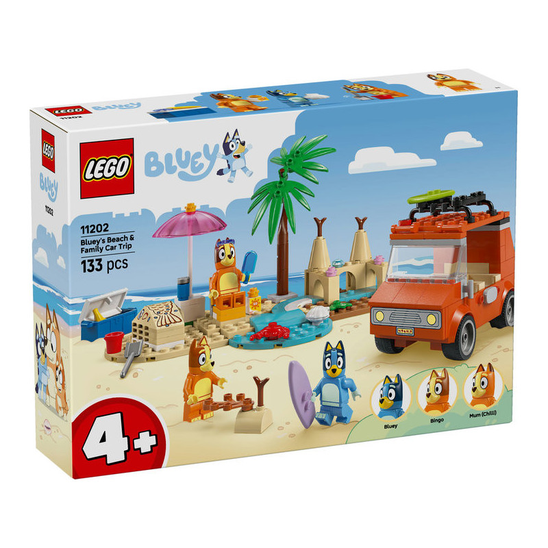 LEGO Bluey: Bluey’s Beach & Family Car Trip Toy Set 11202