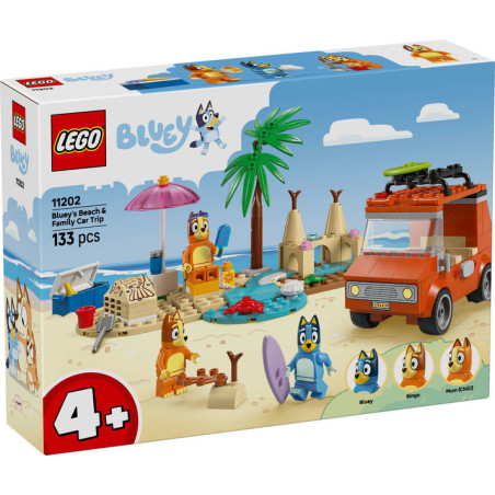 LEGO Bluey: Bluey’s Beach & Family Car Trip Toy Set 11202