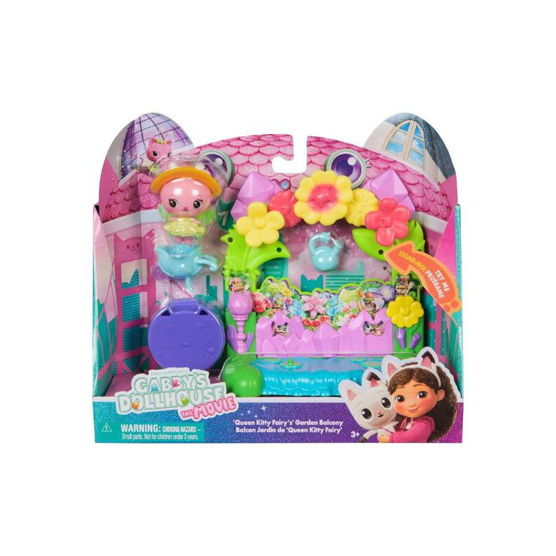 Gabby’s Dollhouse The Movie- Queens Kitty Fairy’s Garden Balcony Playset