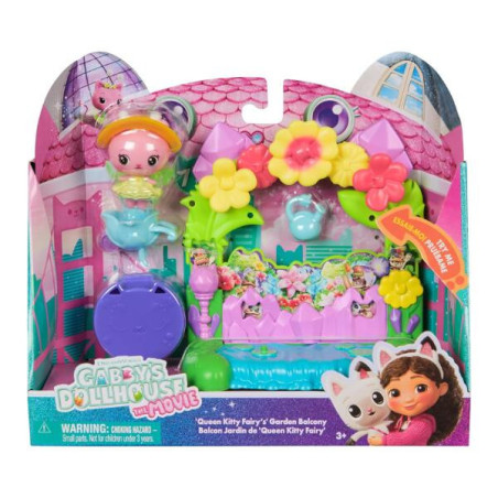 Gabby’s Dollhouse The Movie- Queens Kitty Fairy’s Garden Balcony Playset