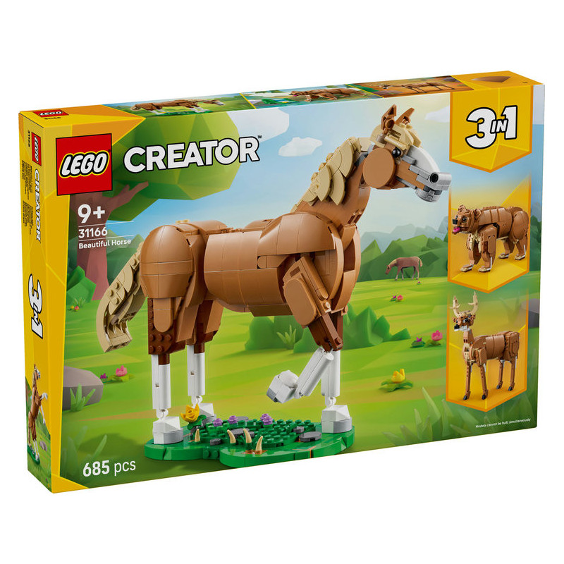 LEGO Creator 3in1 Beautiful Horse, Toy Animals Set 31166