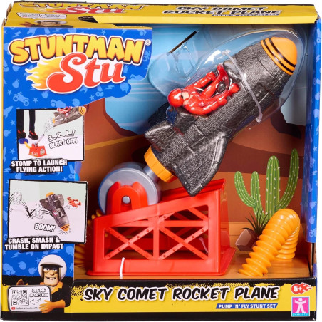 Stuntman Stu Sky Comet Rocket Plane Stomp & Launch Toy