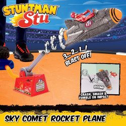Stuntman Stu Sky Comet Rocket Plane Stomp & Launch Toy