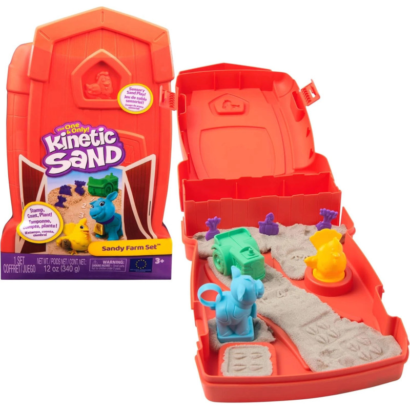 Kinetic Sand Sandy Farm Set with 340g Play Sand