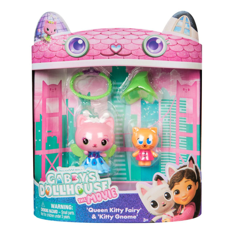 Gabby’s Dollhouse- The Movie 2 Pack Figure- Queen Kitty Fairy & Kitty Gnome